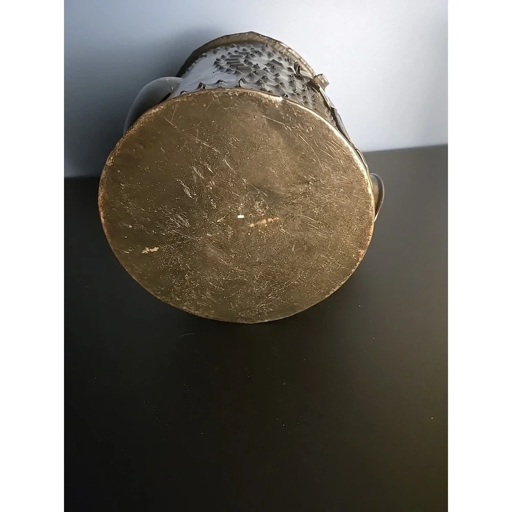 Punched Tin Candle Lantern‎ Side Smoke Stack Double Glass Lenses Bullseye